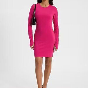 Crew Neck Long Sleeve Mini Knit Dress